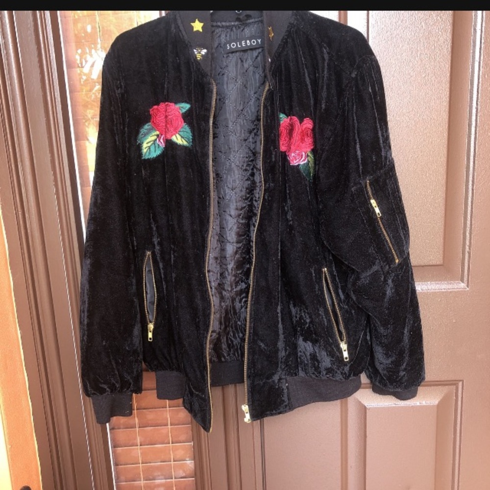 Soleboy  Rose Suede Bomber Jacket